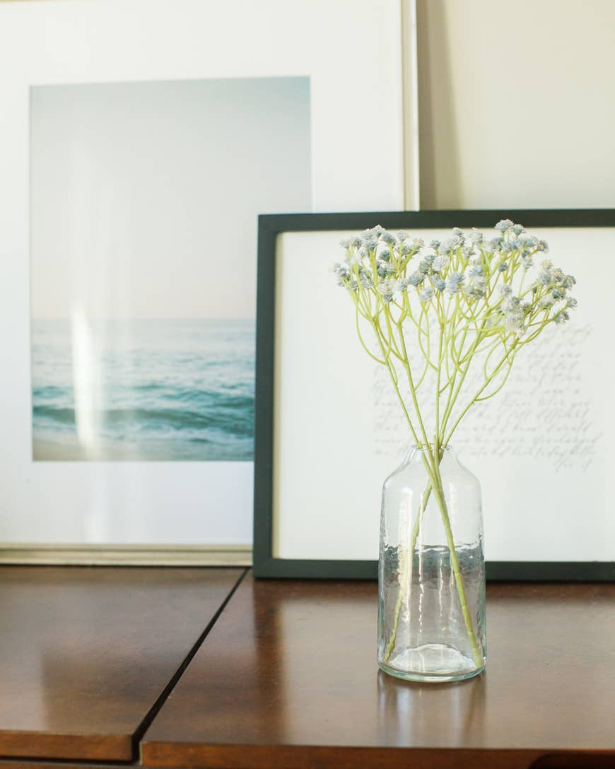 Siena Handblown Hammered Glass Bud Vases: Clear