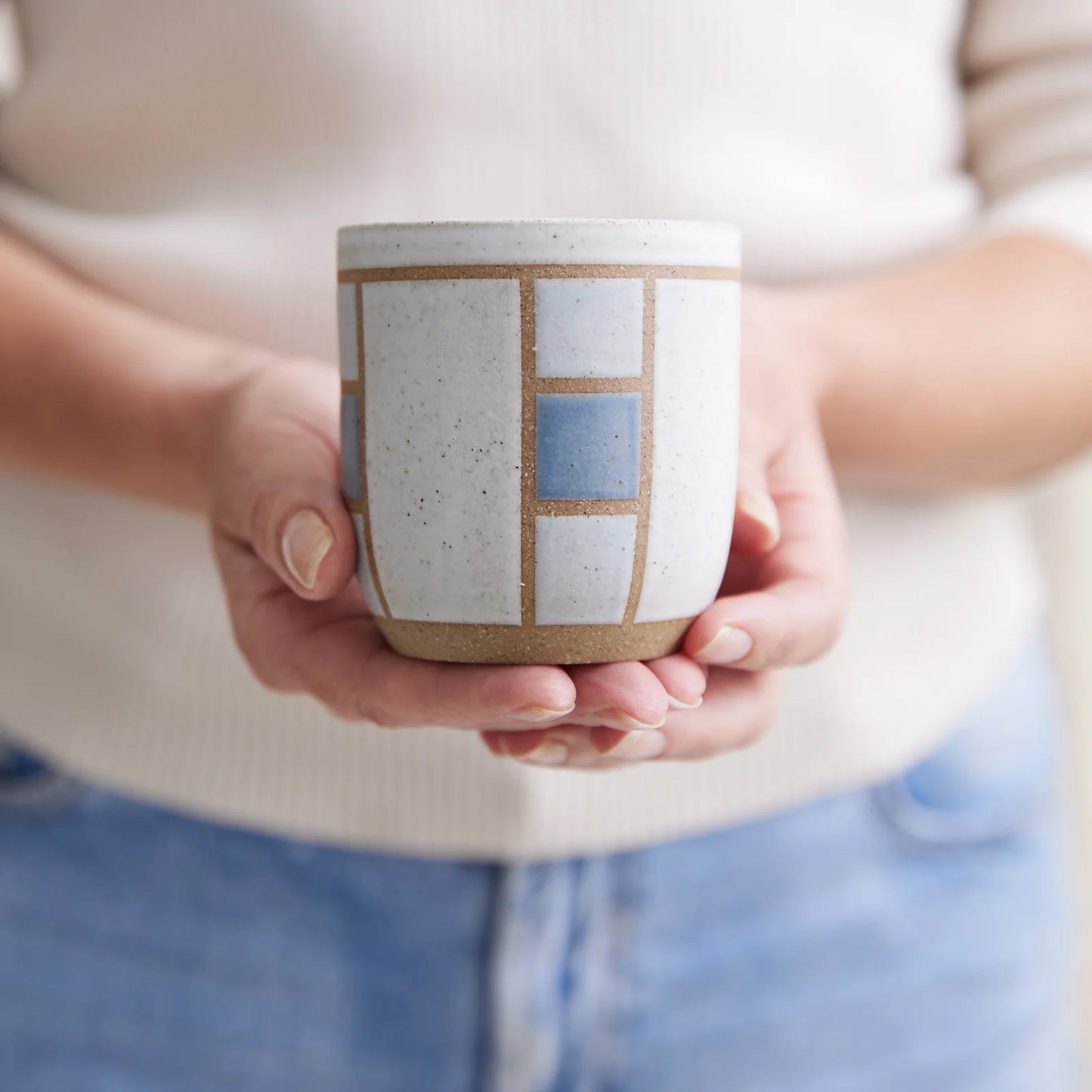 Blue Geometric Handmade Tumbler