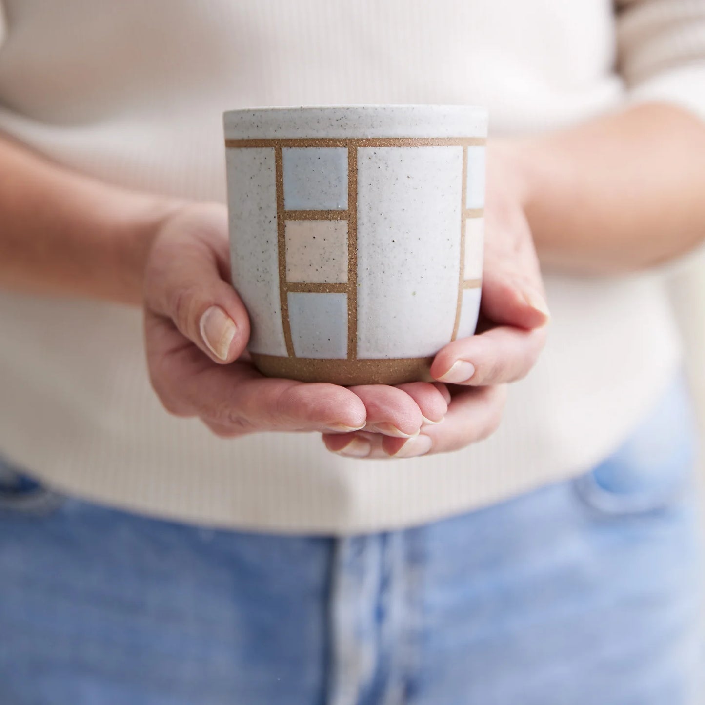 Pink Geometric Handmade Tumbler