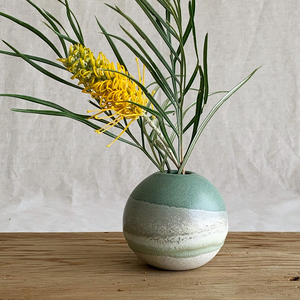 Henry and Tunks Bud vase - sage and sea foam green