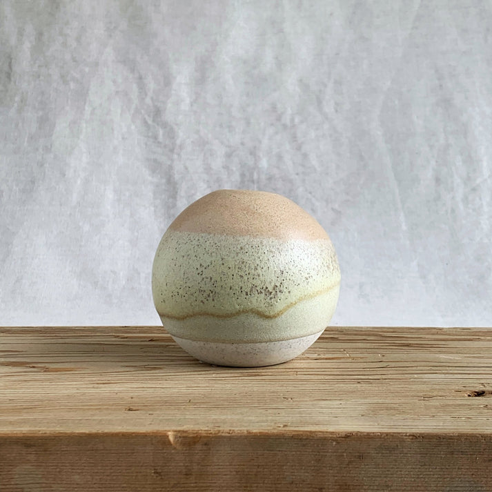 Henry and Tunks Bud vase - Toffee and Earthy Green