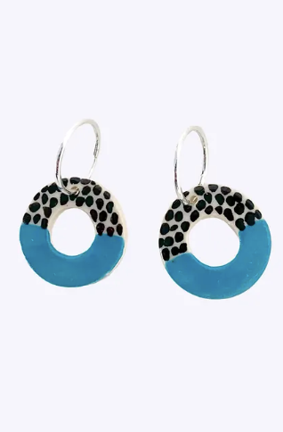 Togetherness Ceramic Mini Hoop Earrings - Sea