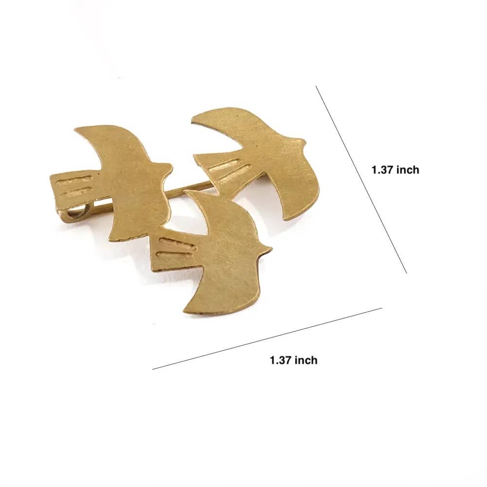Brass Brooch - Bird