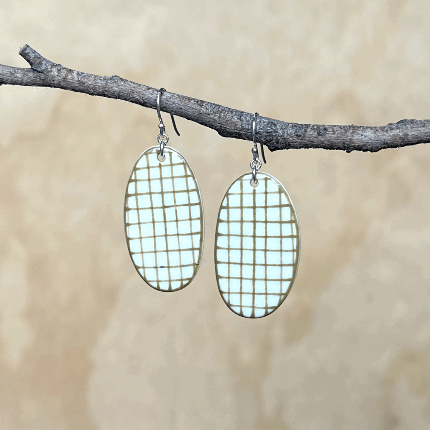 Cara Edwards Ceramic Cross Hatch Earring