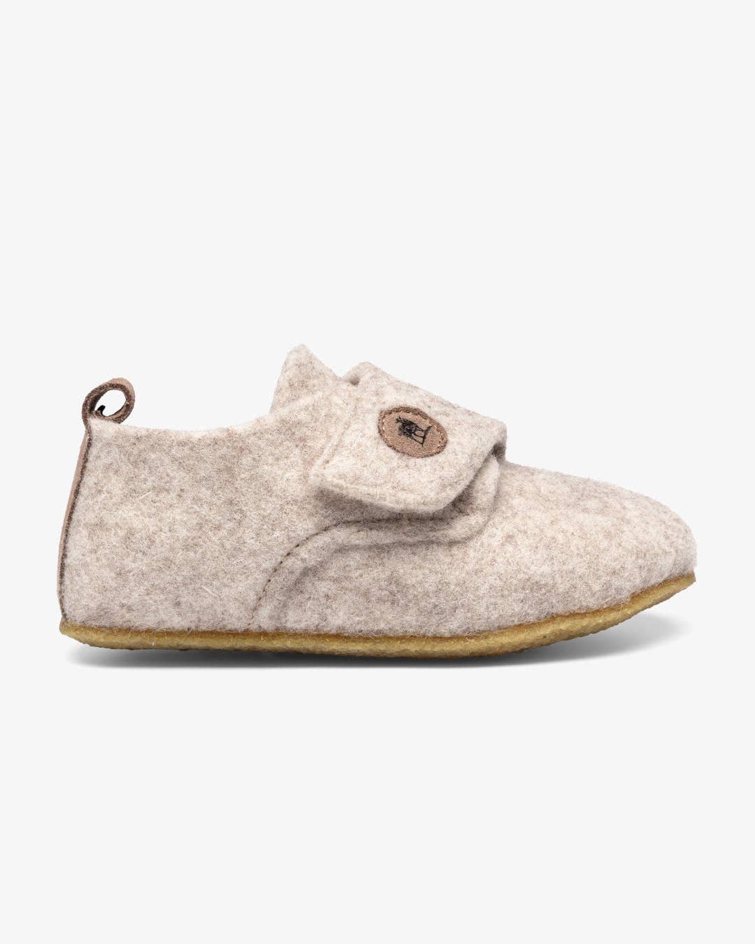 The Cozy Sheep Felted Kids Slippers - Beige