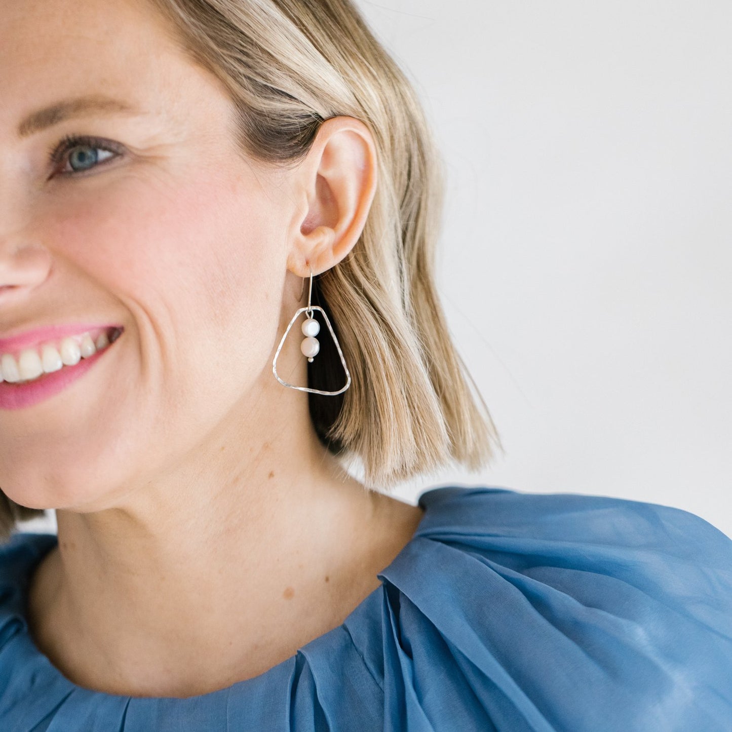 Chloe Shay Pearl Geo Loop Earrings