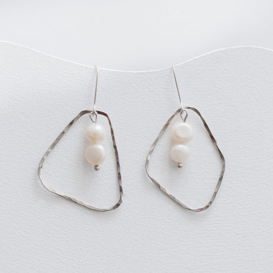 Chloe Shay Pearl Geo Loop Earrings
