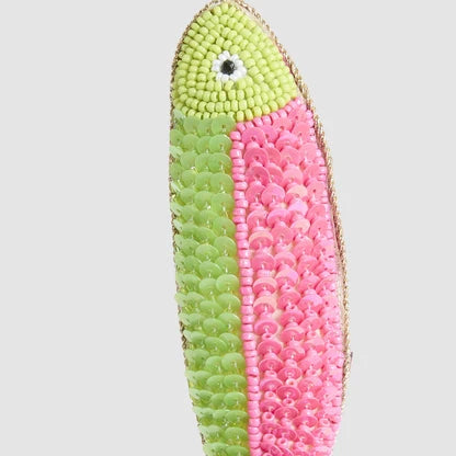 Sequin Fish Decoration - Green & Pink