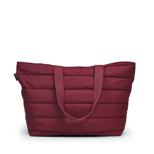 'Take It Base' Puffer Tote - Burgundy