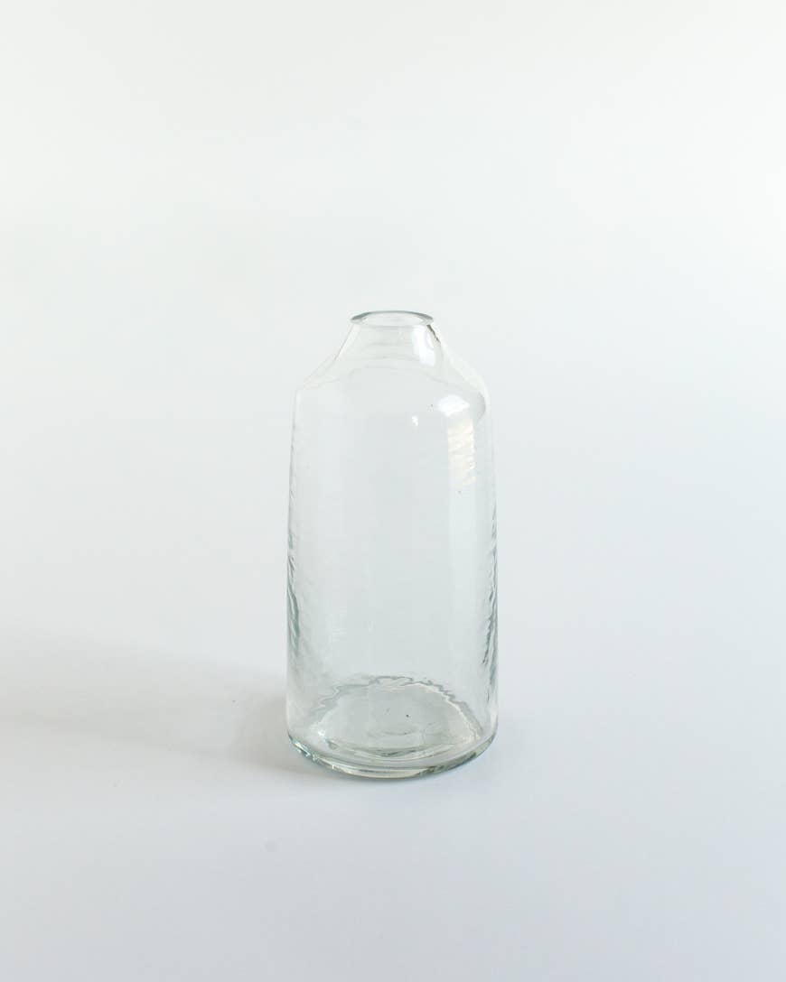 Siena Handblown Hammered Glass Bud Vases: Clear