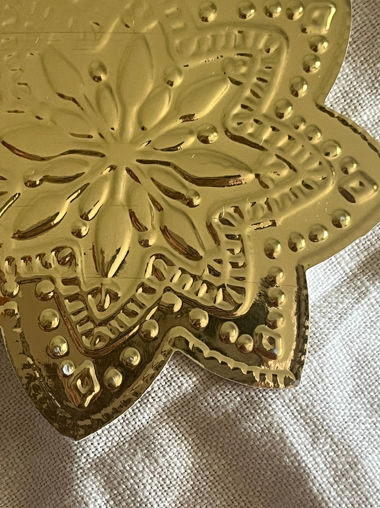 Mandala Faux Tin Ornament - Gold