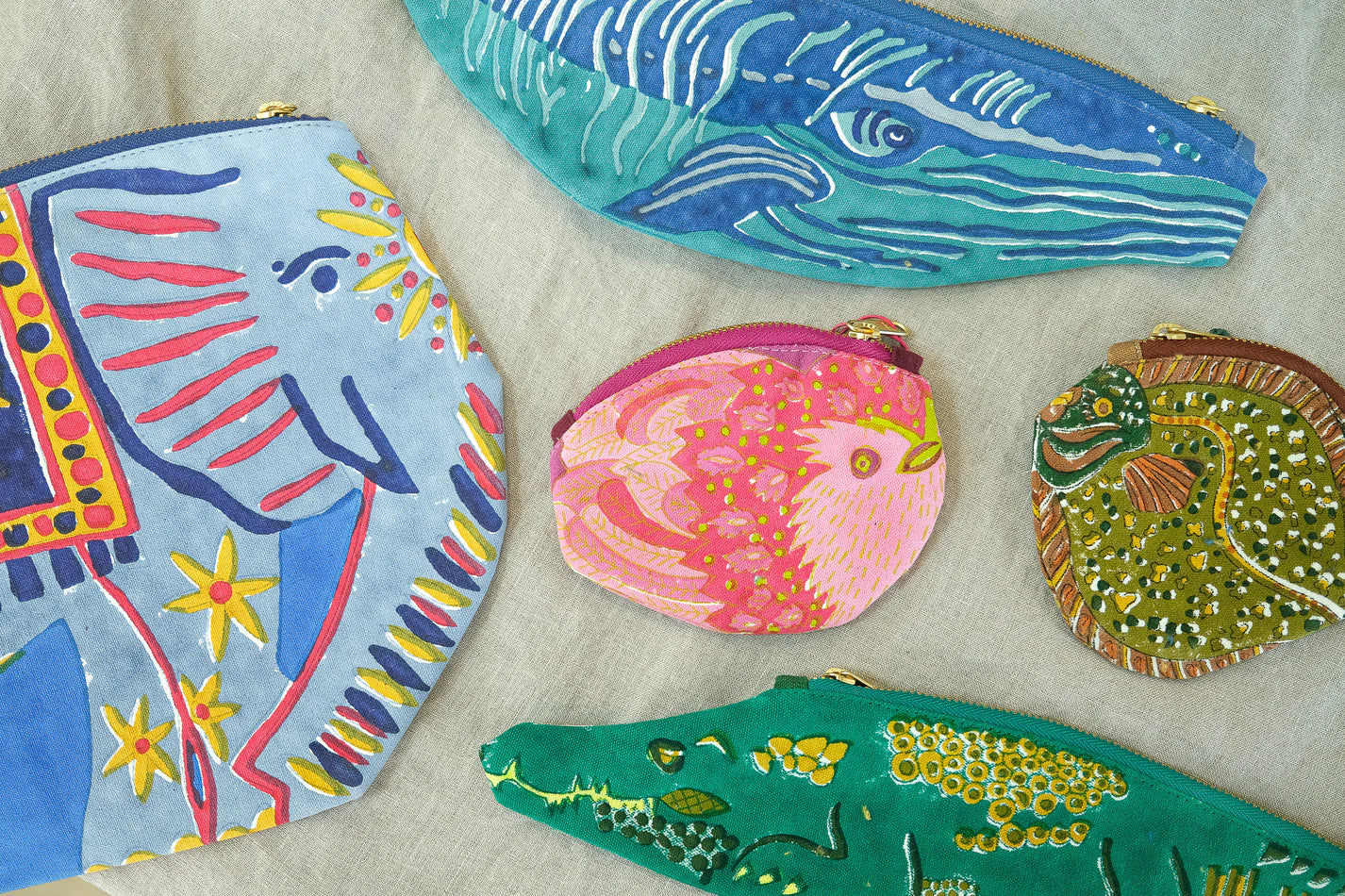 East End Press Whale Fabric Pouch