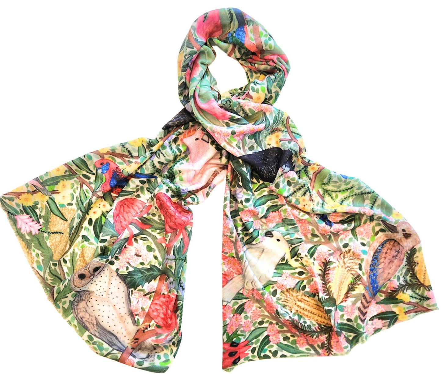 Eliza Piro Australian Birds 100% Wool Scarf