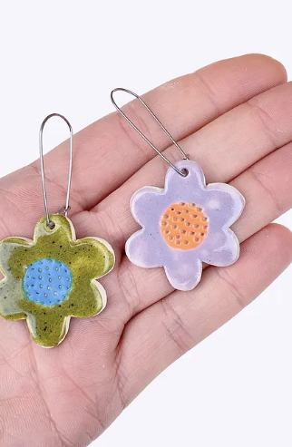 Togetherness Ceramic Mini Hoop Earrings - Handpicked