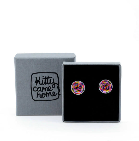 Kitty Came Home - Rosey Posey Stud Earrings