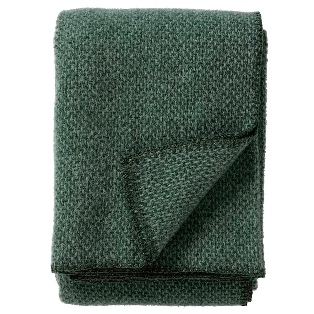 Klippan Domino Brushed Wool Blanket - Green
