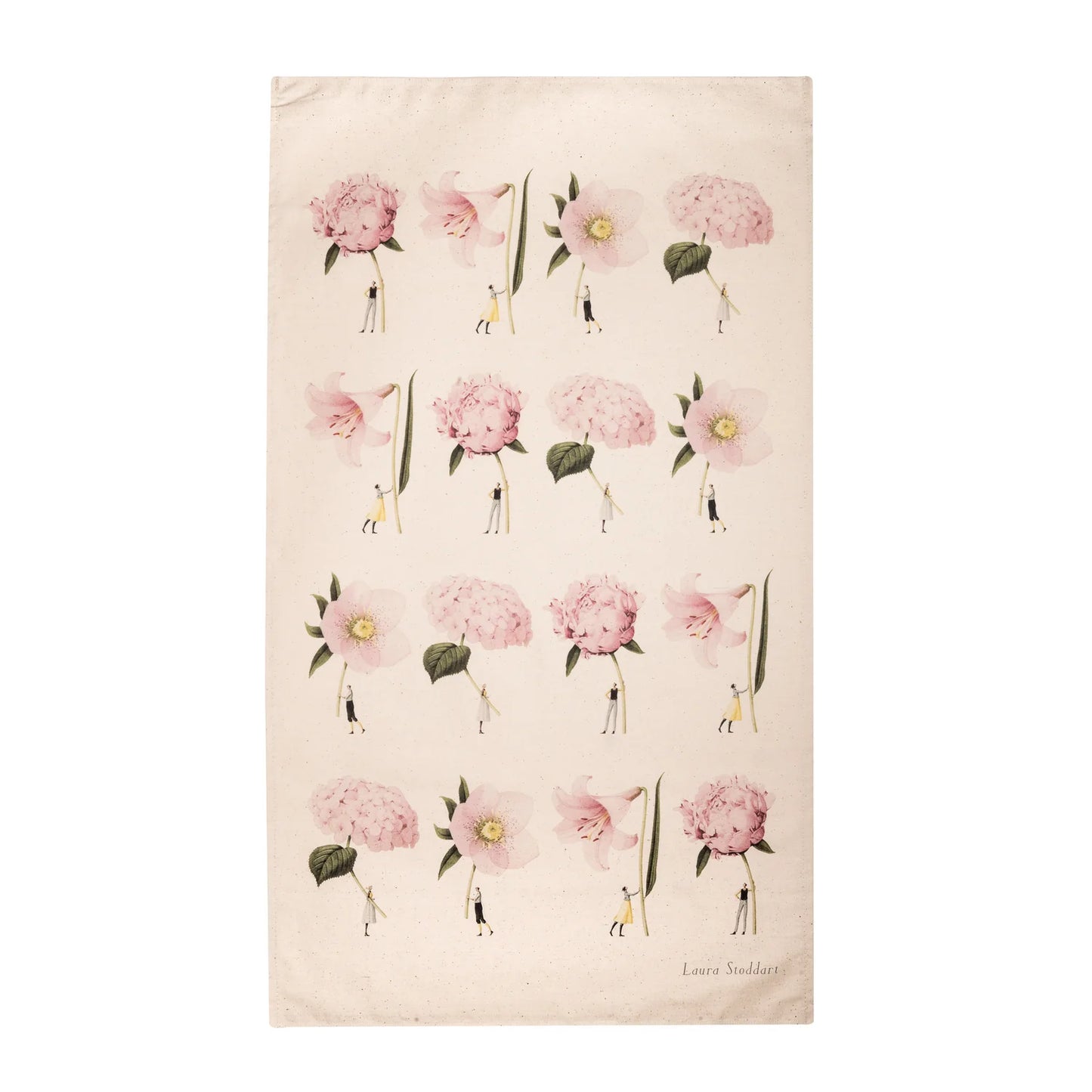 Laura Stoddart Pink Blooms Tea Towel