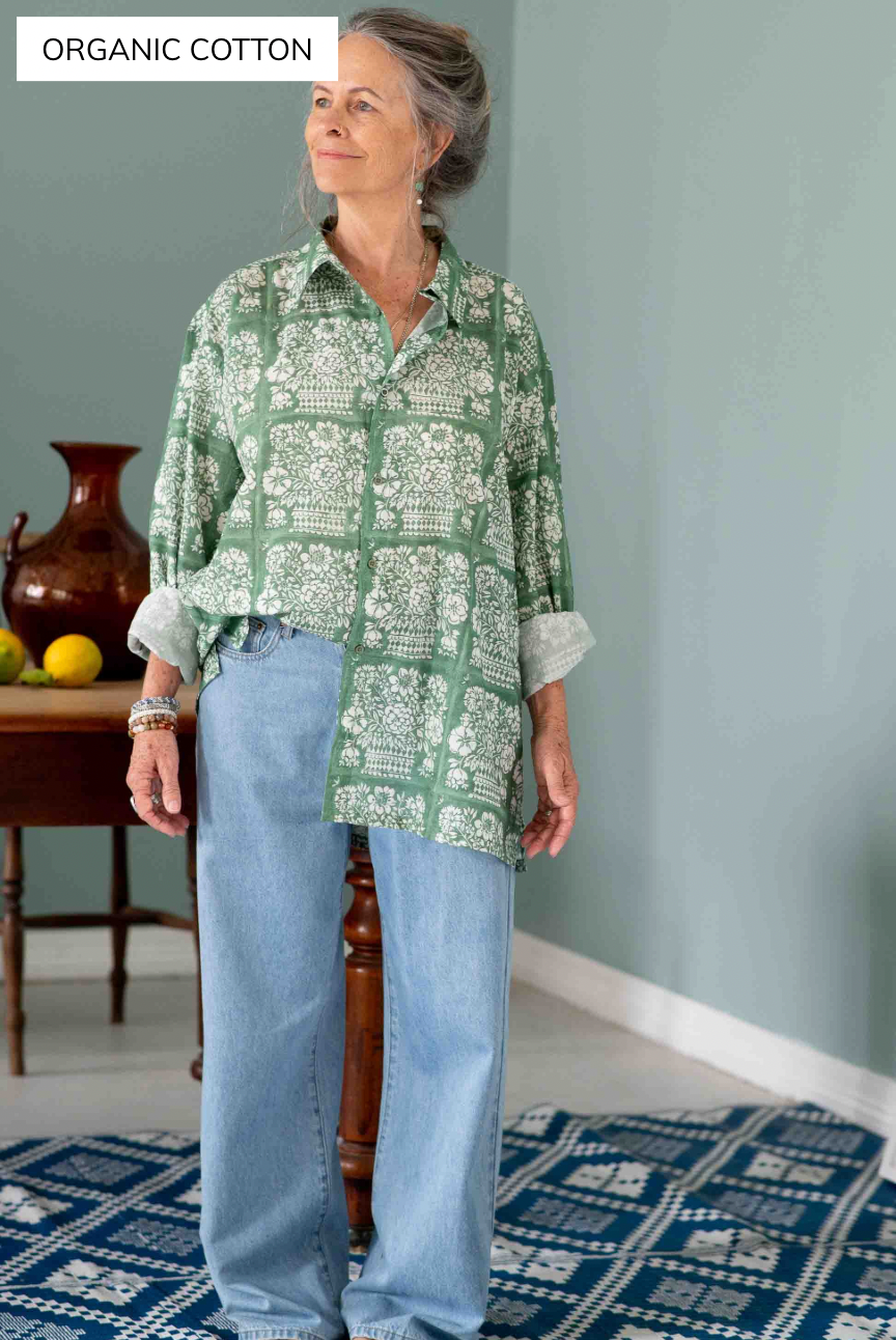 Lazybones Unisex Organic Cotton Shirt - Flowerbasket