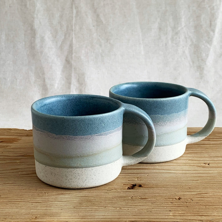 Henry and Tunks Coffee Cup - Ocean and Seamist Blue