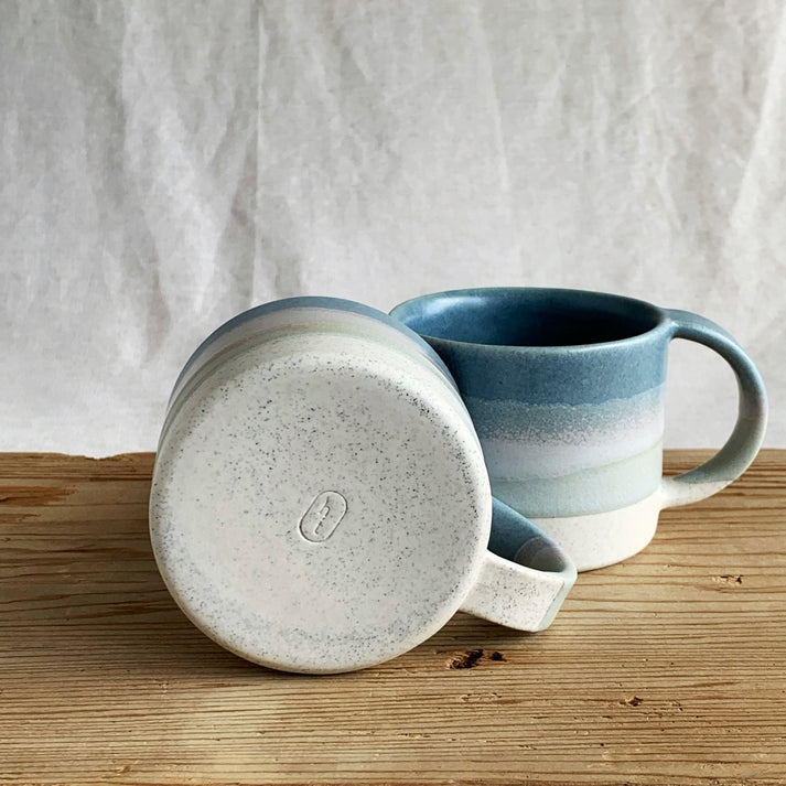 Henry and Tunks Coffee Cup - Ocean and Seamist Blue