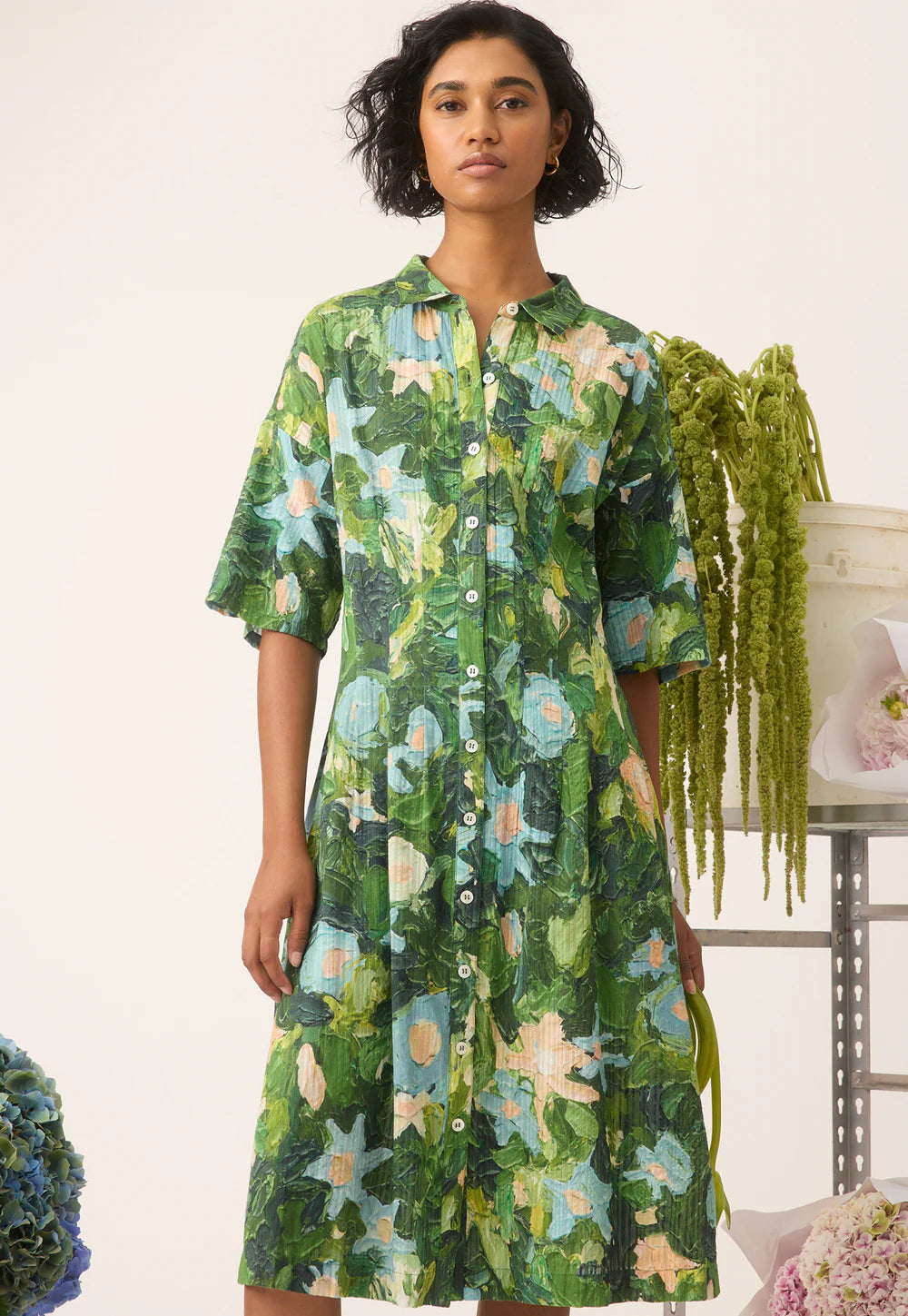 Nancybird Paloma Short Sleeve Dress - Garden