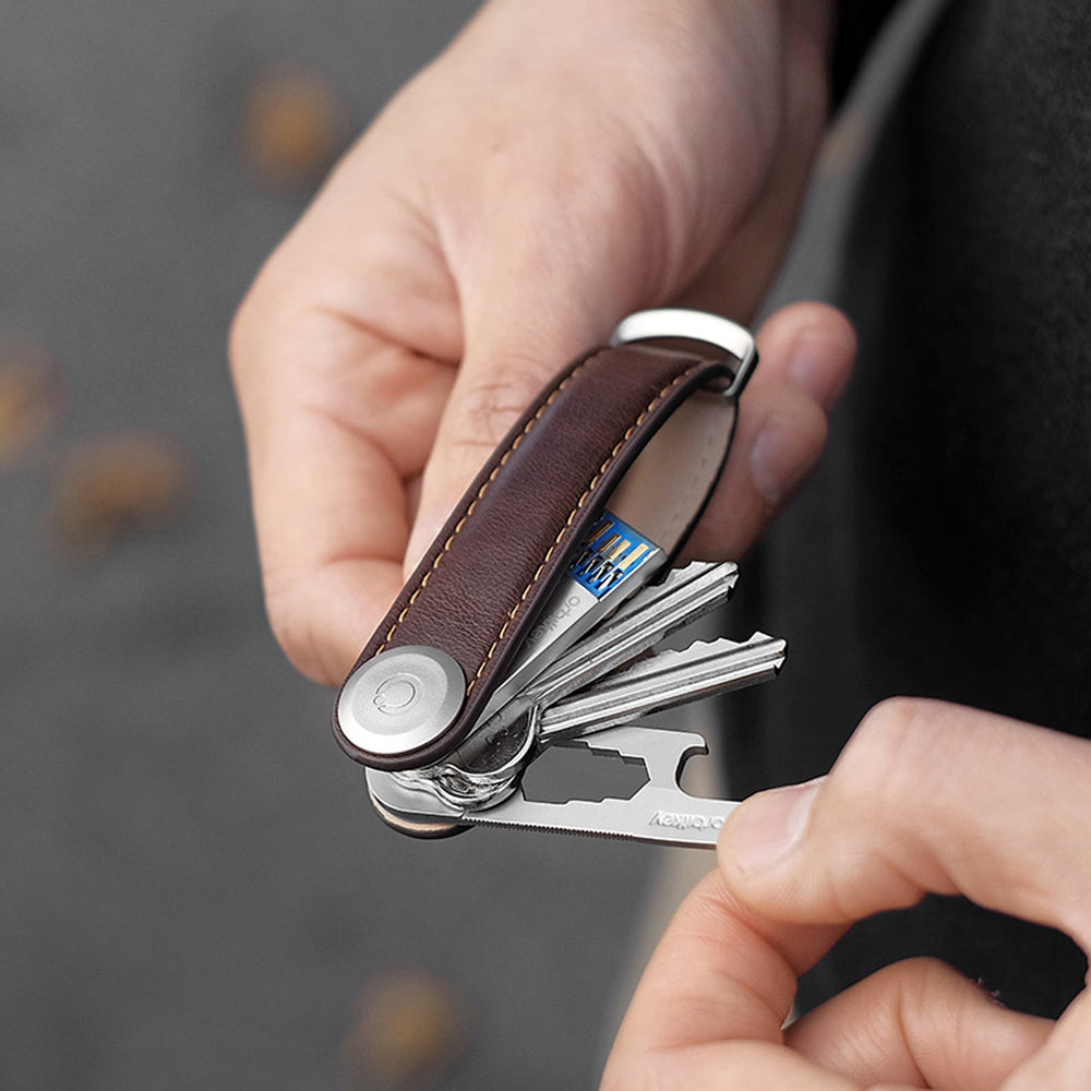 Orbitkey Leather Key Organiser - Espresso