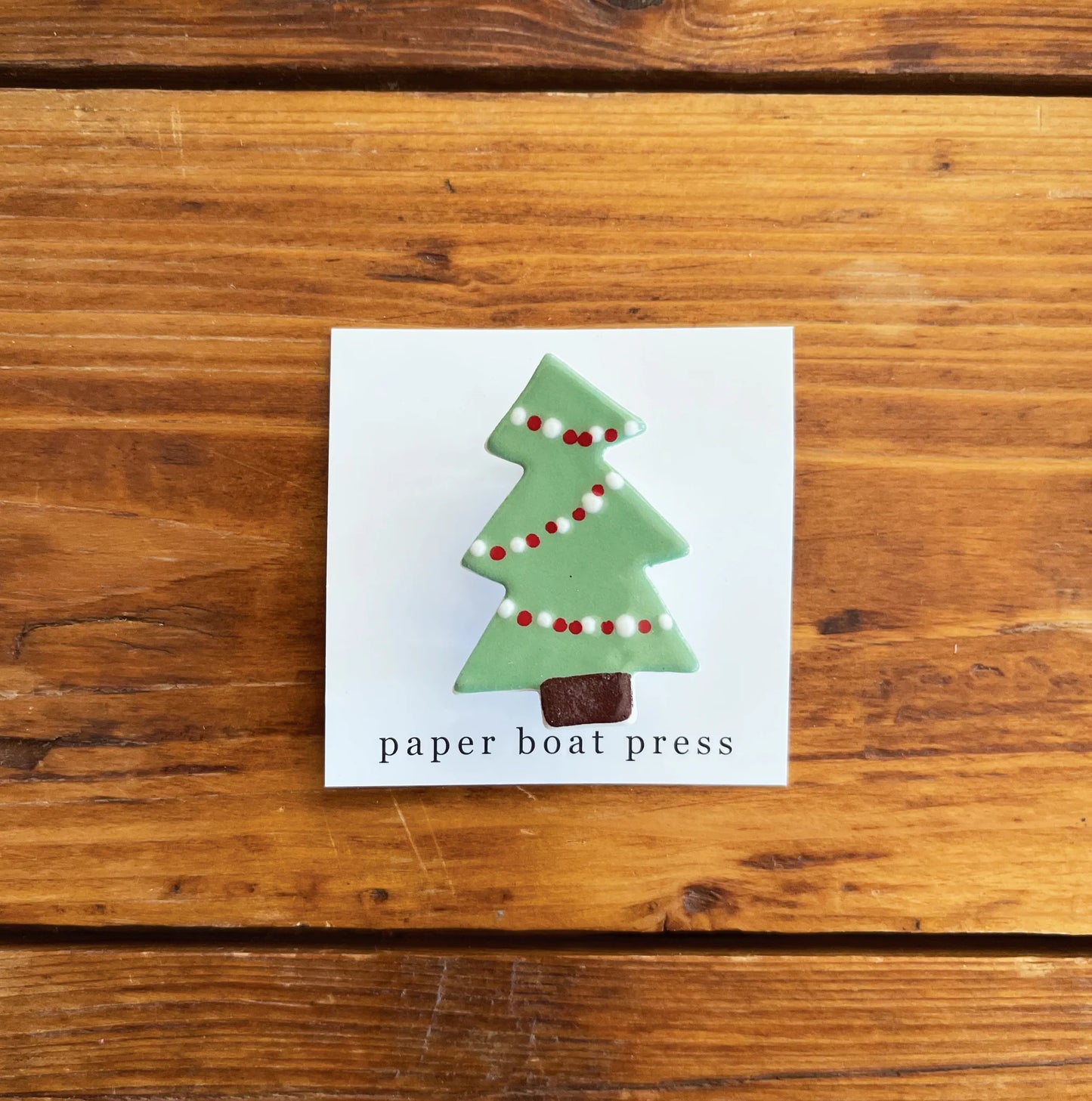 Paper Boat Press Christmas Tree Brooch