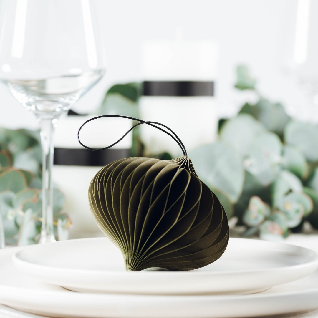 Paper Ornament - Olive Green Jewel