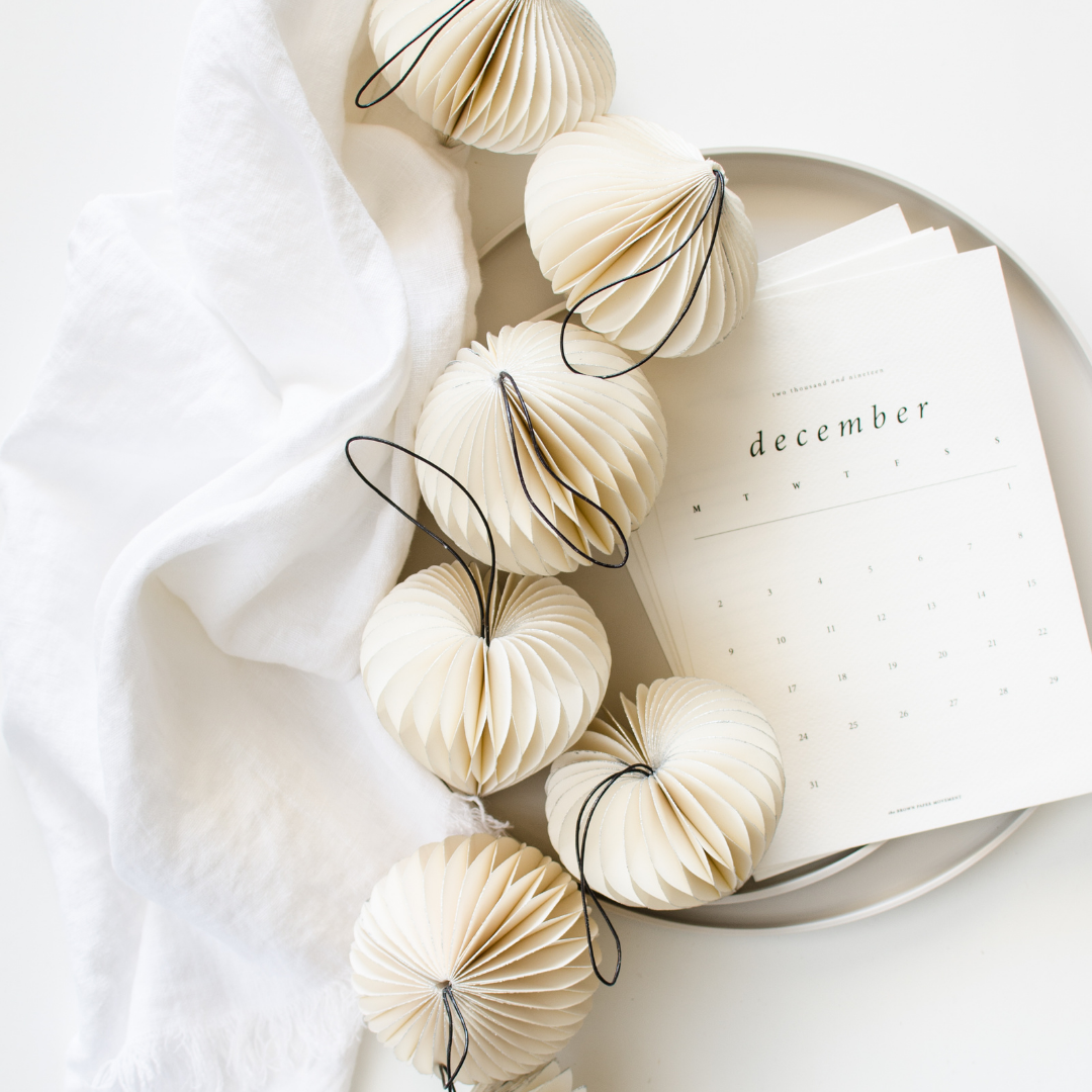 Paper Ornament - White Sphere