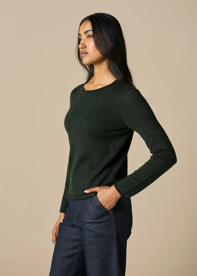 Uimi Phoebe Merino Wool Top - Basil