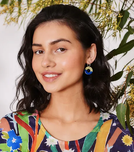 Togetherness Ceramic Mini Hoop Earrings - River