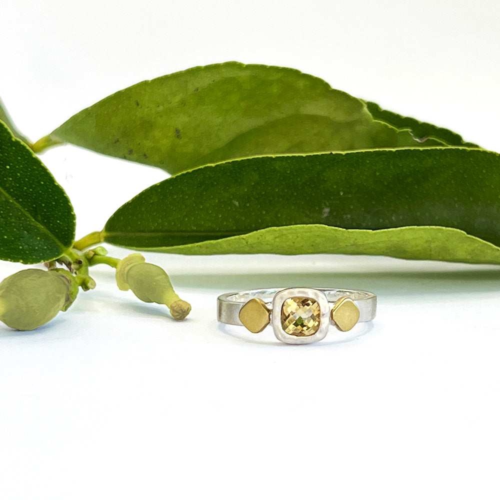 Citrine on sale square ring