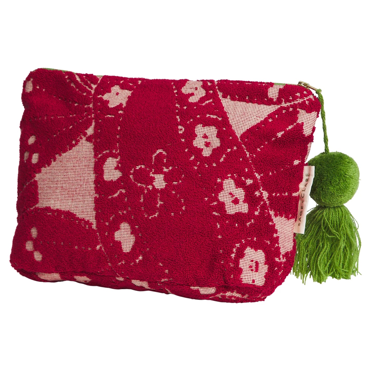 Sage x Clare - Lucia Terry Pouch in crimson
