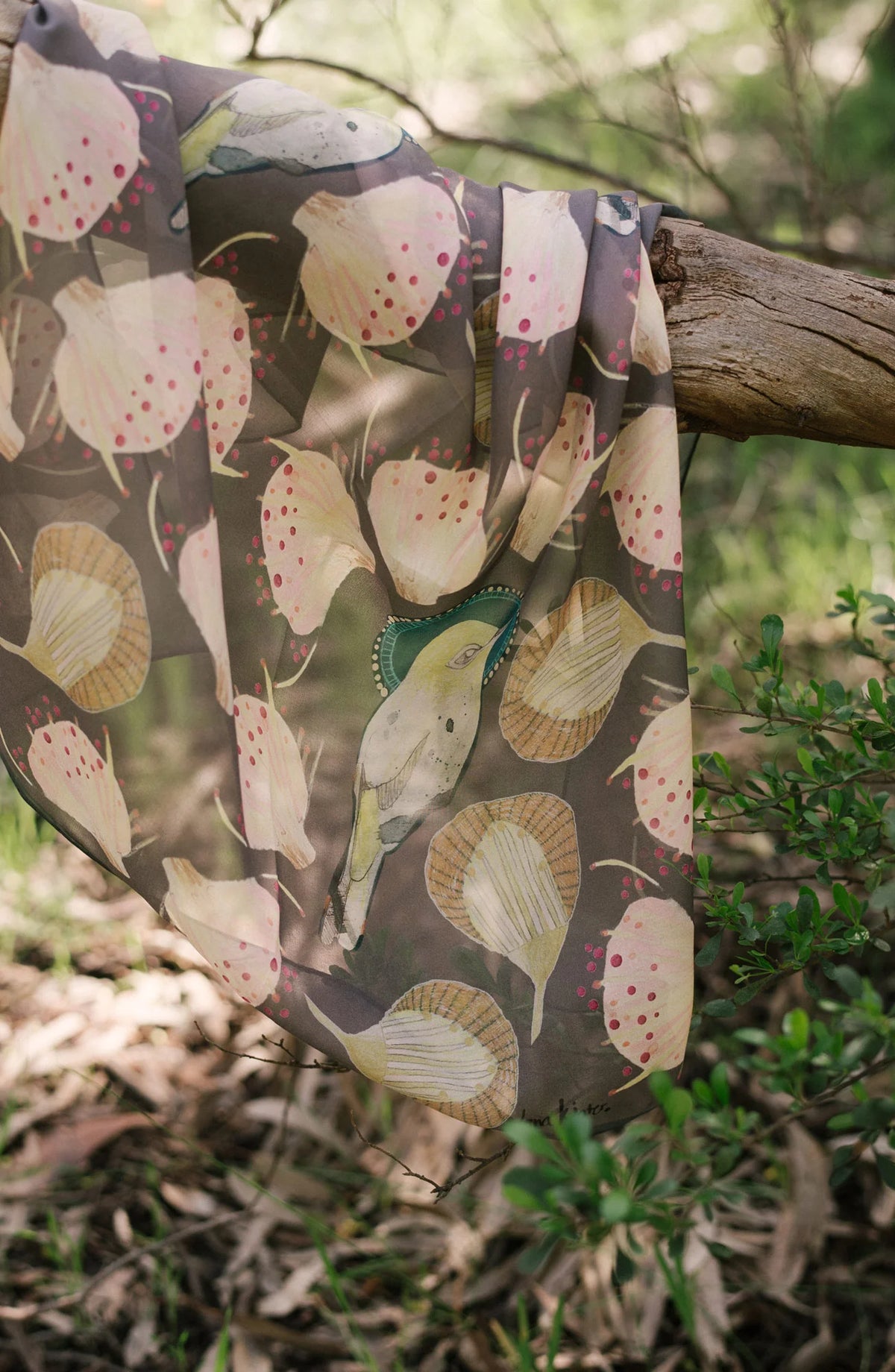 Dana Kinter "Sky Dance" Silk Scarf