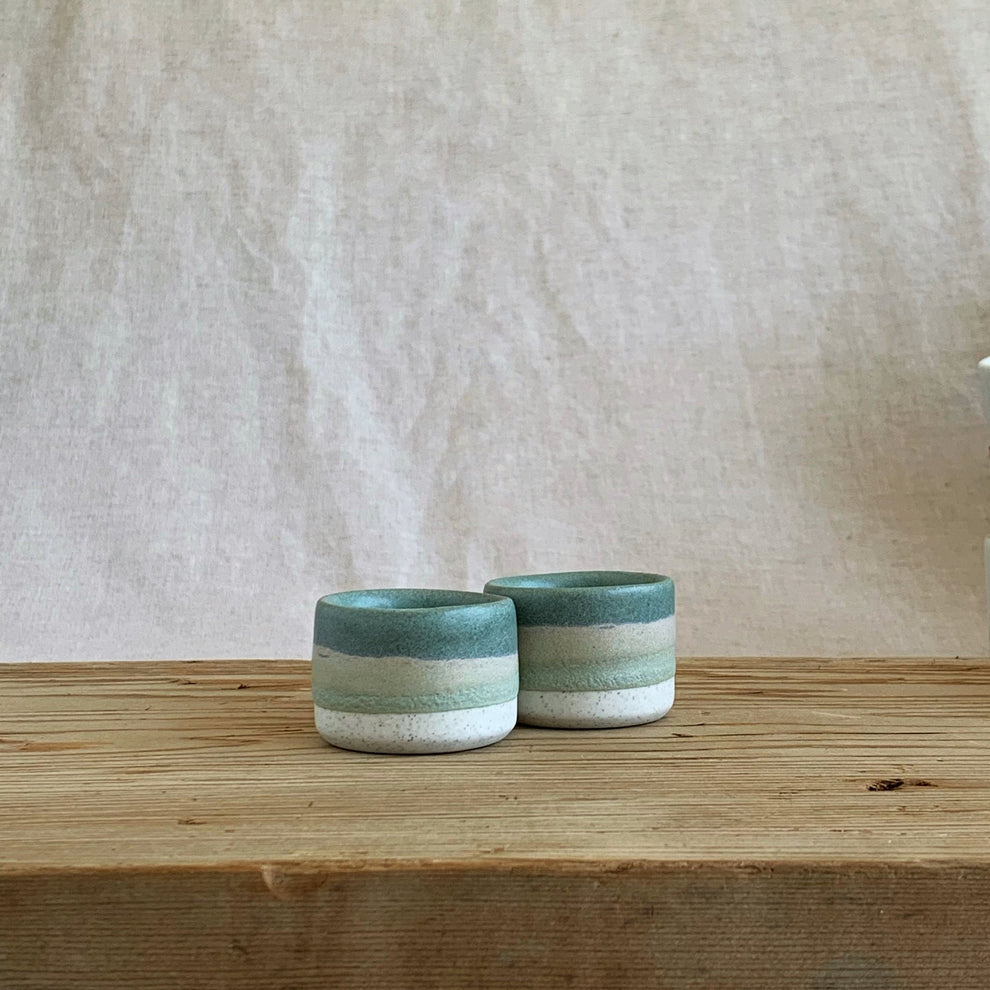 Henry and Tunks egg cup - sage & sea foam
