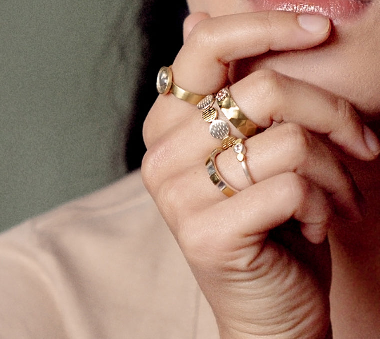 via Smith Silver and Brass Kuad Ring