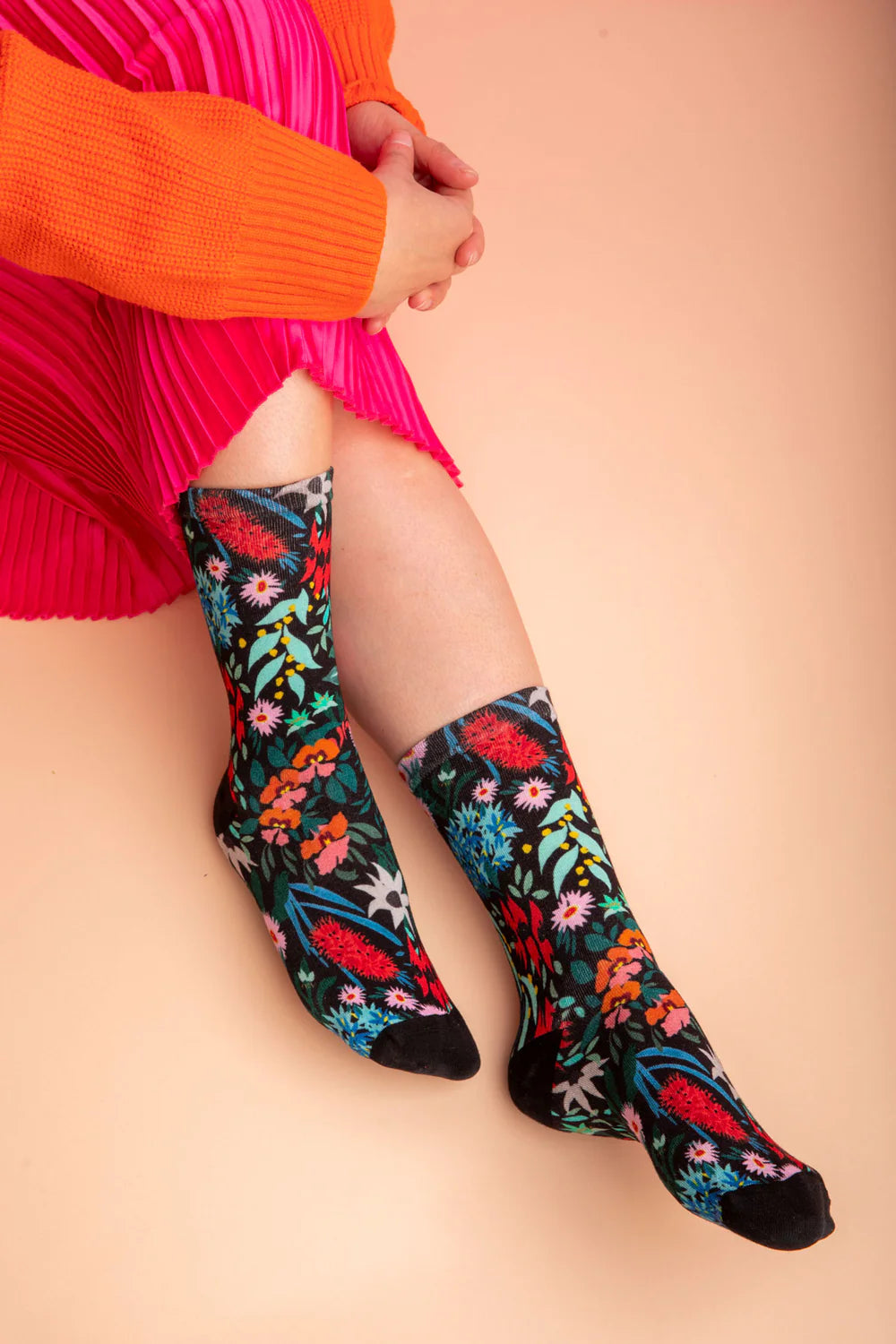 Julie White Bamboo Socks - Flower Dance
