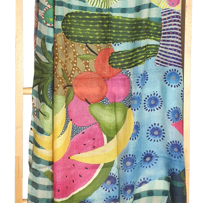 Eliza Piro Fruit Salad 100% Wool Scarf