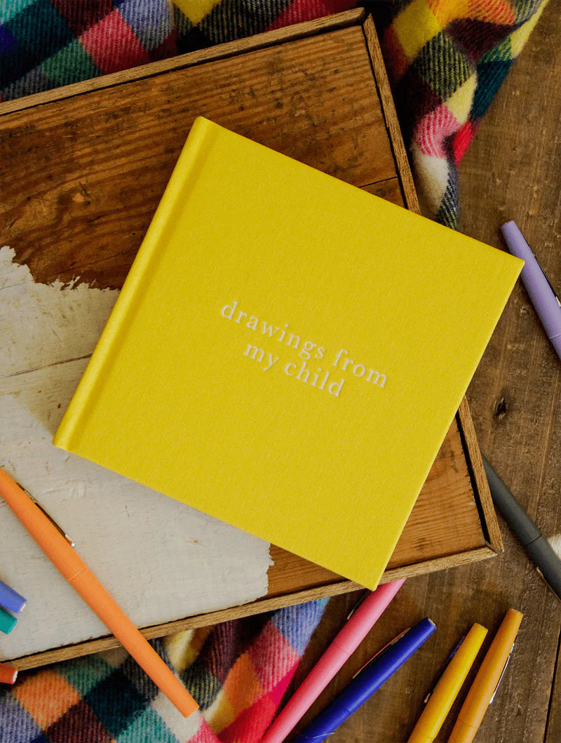 Write To Me -  Drawings from my child journal in sunshine yellow
