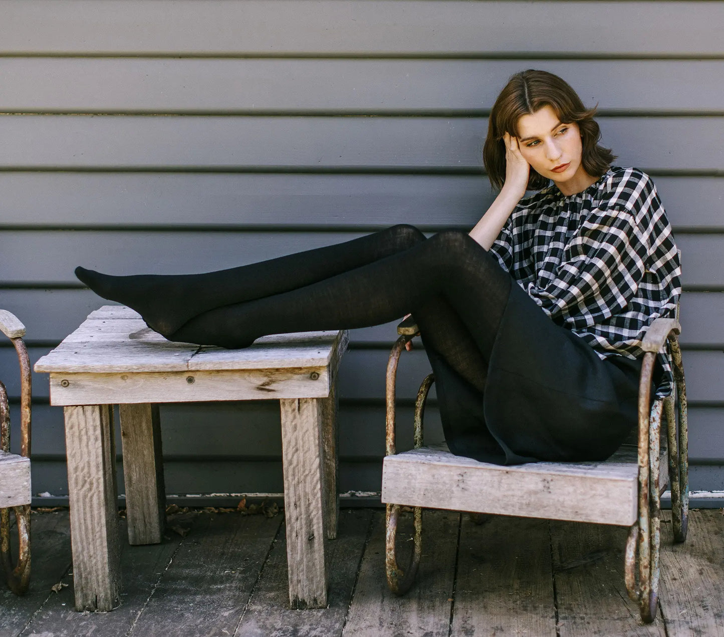 Tightology  ‘Martini Black’ Wool Tights