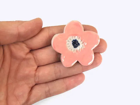 Togetherness Ceramic Pink Blossom Brooch