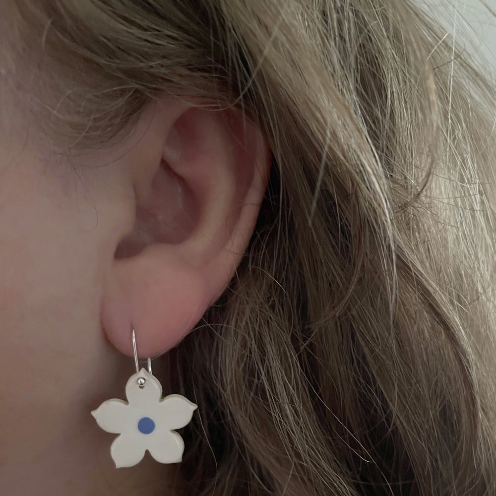 Paper Boat Press Coloured Flower Earrings