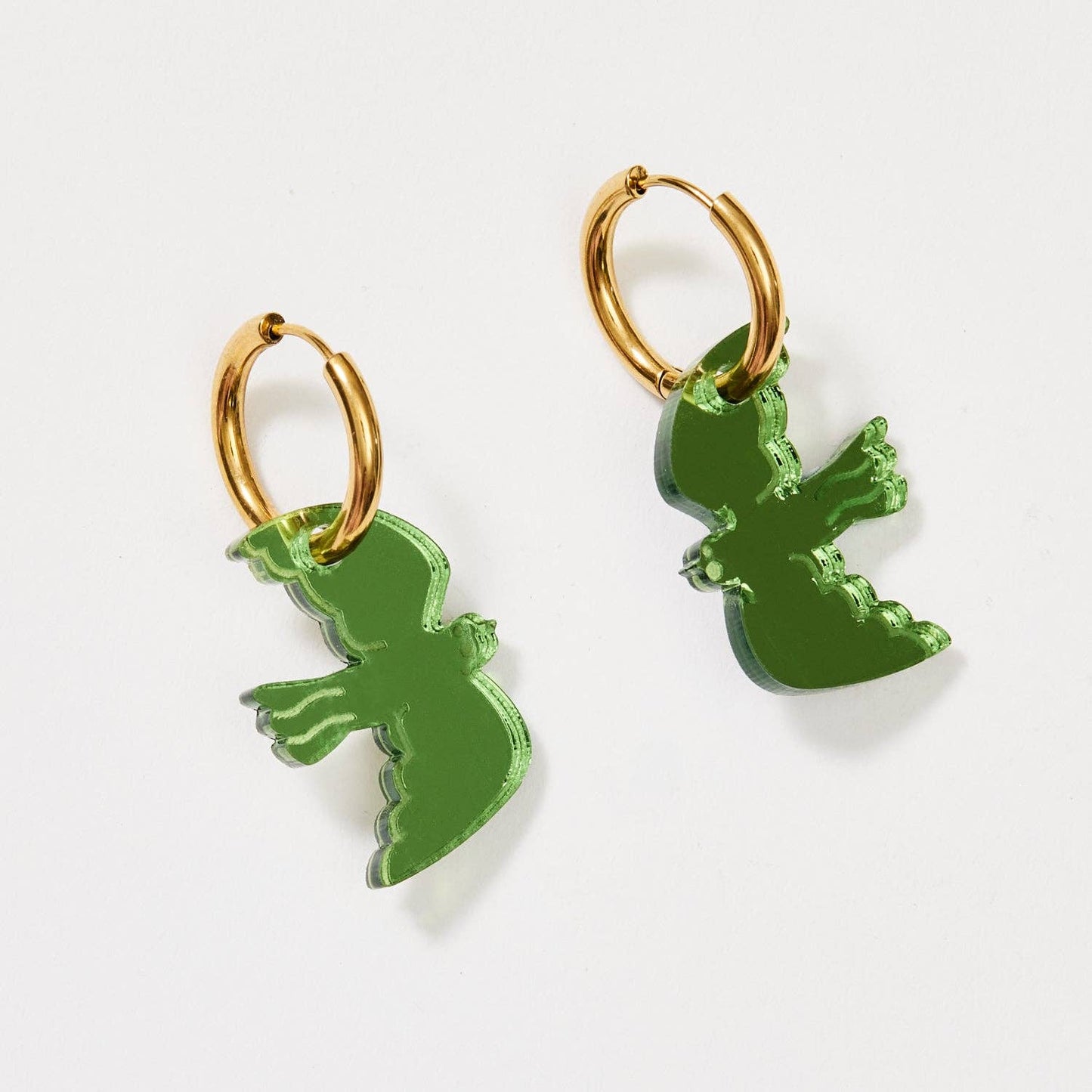Mini Bird Earrings - Fern