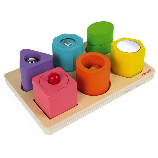 Janod Shapes and Sound 6 Block Puzzle