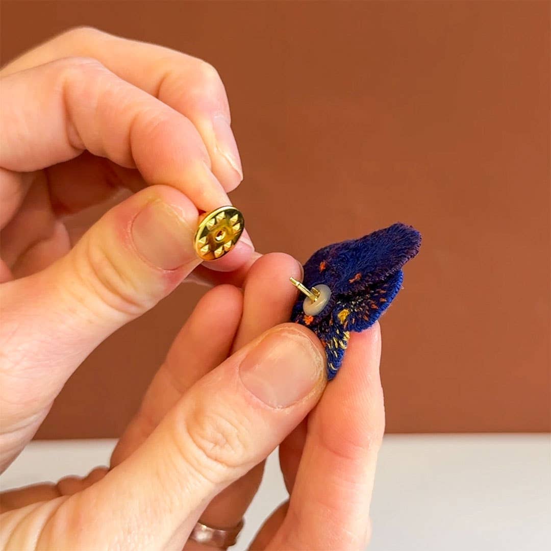 Pansies Embroidered Brooches – Set Of 2