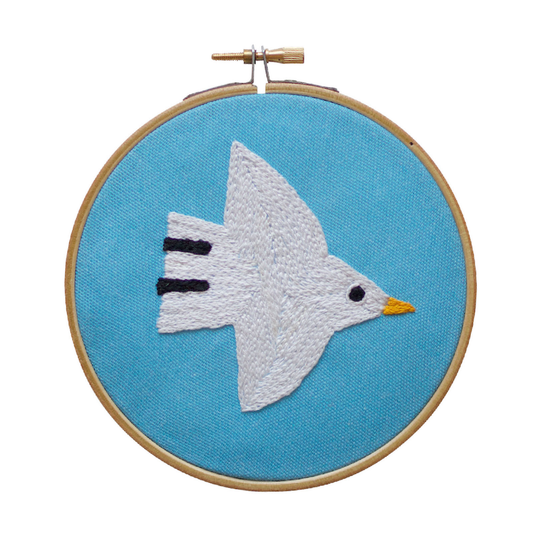 White Bird Embroidery Hoop Kit