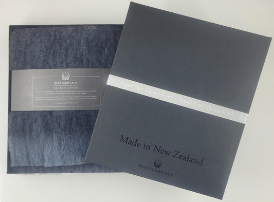 Super fine Alpace Scarf - GREY/ BLACK MARLE
