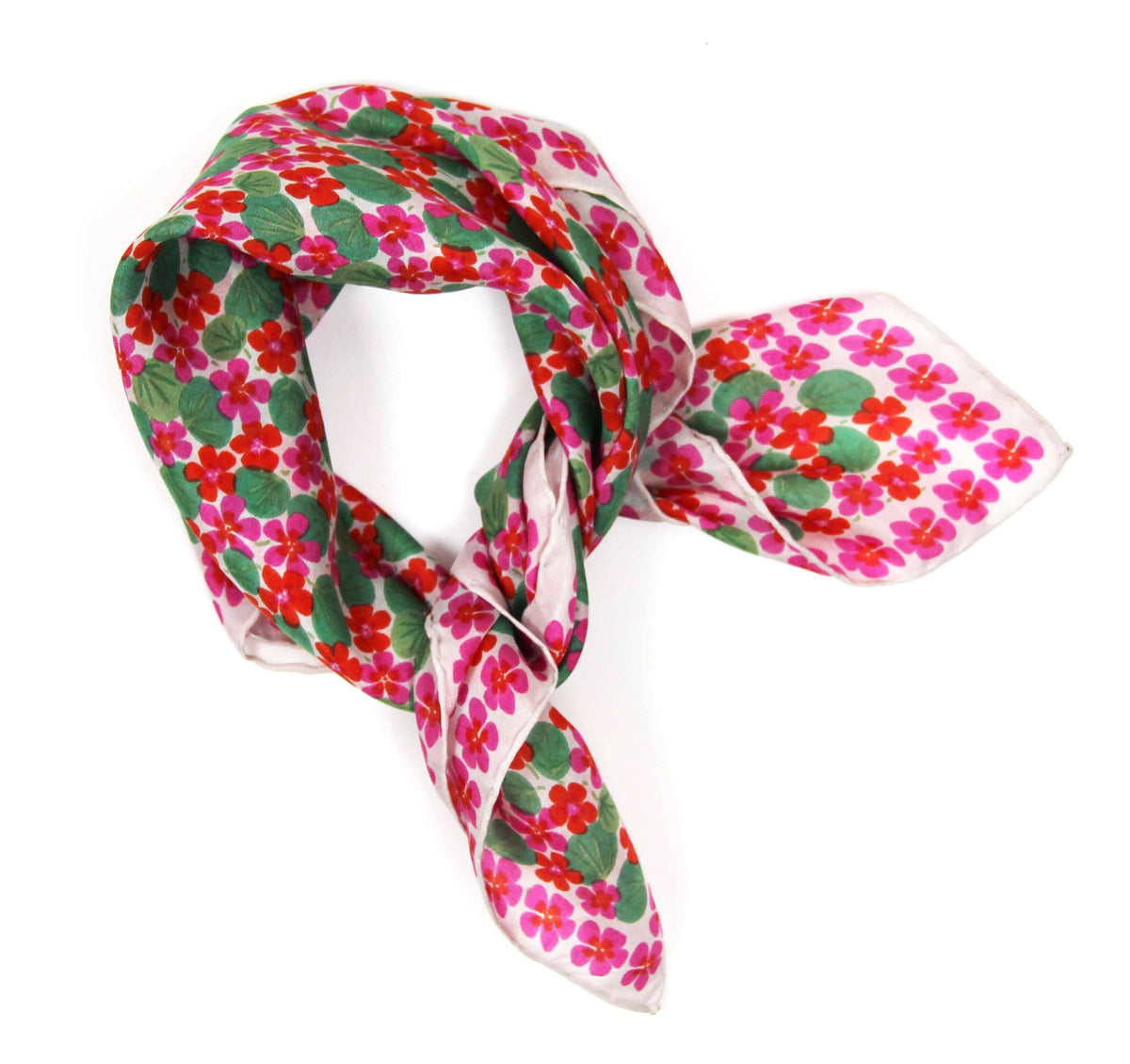 Square Silk Scarf - Capucine Fuchsia