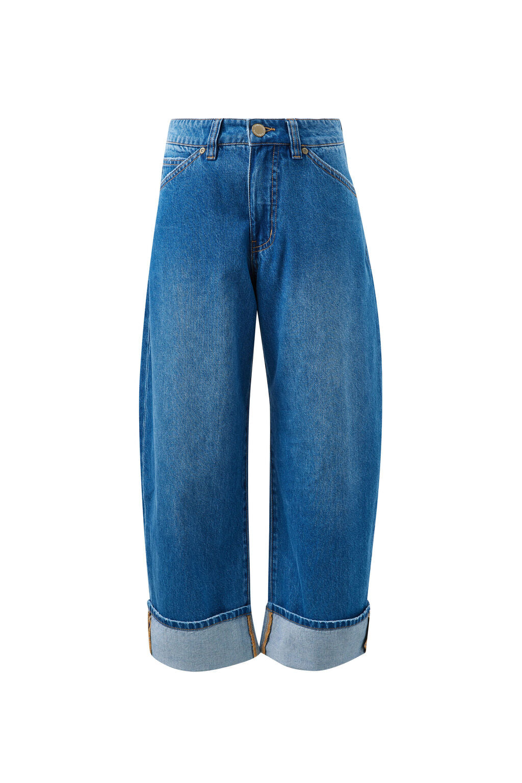 Ceres Life Cuffed Barrel Jeans - Fresh Indigo