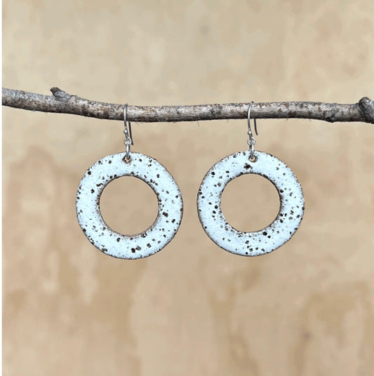 Cara Edwards Ceramic White Hoops